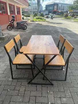jual cepat kursi bekas resto kayu set