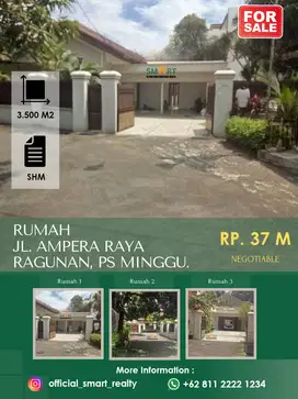 FOR SALE EKSLUSIF, 3 RUMAH DALAM 1 KAWASAN - RAGUNAN PS. MINGGU