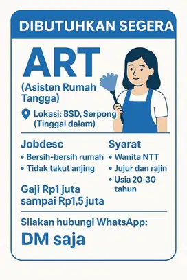 DI CARI ART WANITA NTT BISA MEMASAK DAN PENYANYANG ANJING