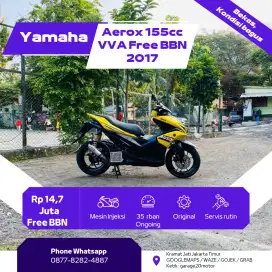 Yamaha Aerox 155cc VVA_Fi Bluecore Free Balik Nama Jakarta Tahun 2017
