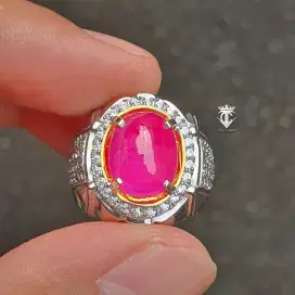 Batu Permata Natural Metalic Ruby Mozambique 5.91 Ct CGL Lab Memo