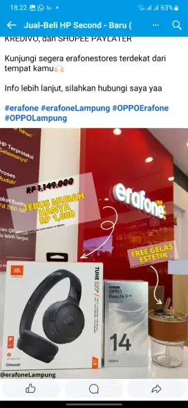HP BARU BISA CASH KREDIT DI ERAFONE MALL BOEMI KEDATON