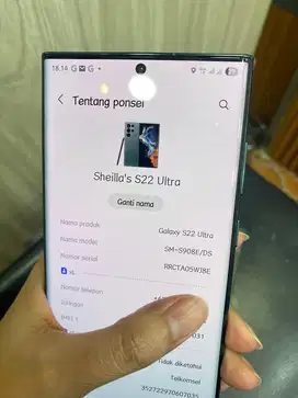 Second samsung s22 ultra 12/256gb green SEIN INDO