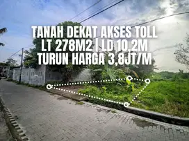 Tanah Strategis Dekat Akses Tol Dalam Ringroad Jalan Kabupaten