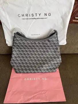 Christy Ng Monogram Alesso Medium Hobo Ash Grey