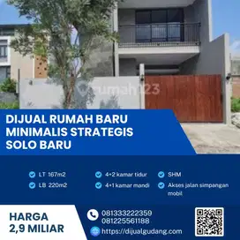 Dijual Rumah Baru Gress Minimalis Strategis Solo Baru Luas 167m2