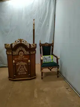 Mimbar masjid podium set kursi new