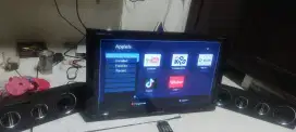 Tv polytron 24+ tv box siap pakai suara bass mantap