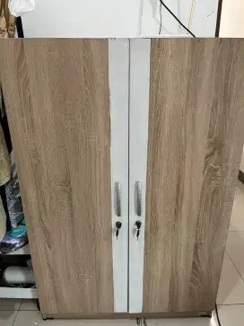 Lemari pakaian 2 pintu (full rak kayu)