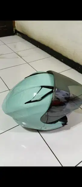 Helm Half Face | MJM Batman Mint Dof Kaca Silver SNI