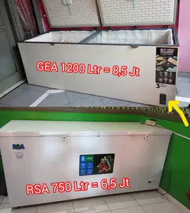 Freezer GEA 1200 Ltr , RSA 750 Ltr & Timbangan digital 200 kg