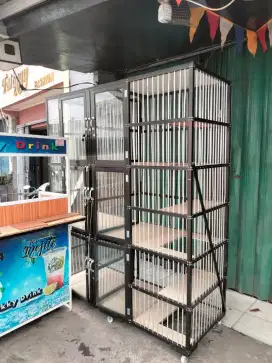 kandang kucing 6 pintu alumunium