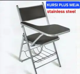 Kursi plus meja menyatu bahan stainless steel kuat kokoh termurah