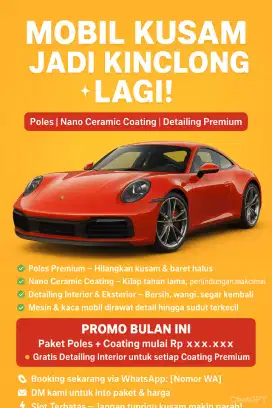Coating Nano Ceramic Poles Body Interior Full Murah !