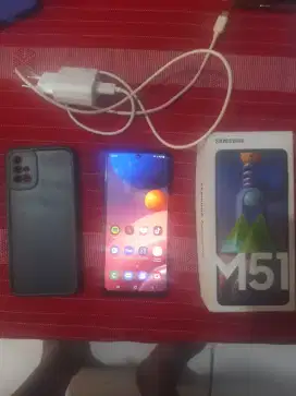 Jual samsung M51 RAM 8/128 lengkap no minus