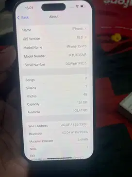 ip 15 pro 128 gb Fullset inter