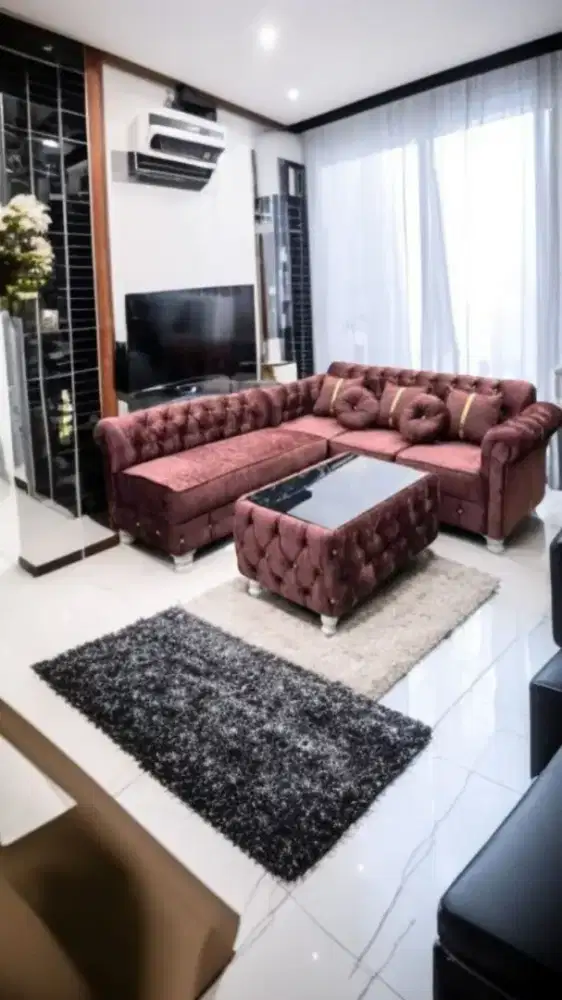 Sofa L kancing minimalis murah