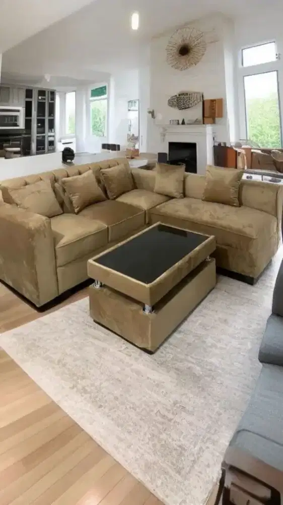 Sofa kancing L minimalis