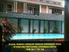 DIJUAL  BU RUMAH LENGKAP DENGAN SWIMMING POOL DI KAVLING PERTAMINA DI