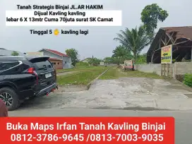 Dijual Murah Tanah Darat Strategis Kota Binjai Lebar 6X13m Cuma 70jt