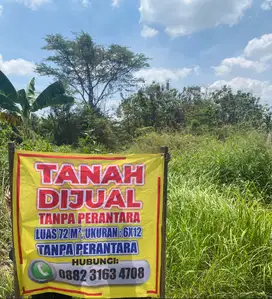 Dijual Tanah tanpa perantara Ukuran 6X12