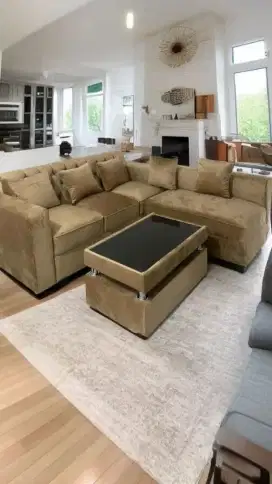 Sofa kancing l murah best seller