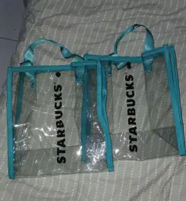 New 2 Tote Bag Starbucks Transparant Waterproof