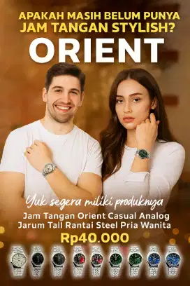 Jam Tangan 0rient Casual Jarum Tali Rantai Stainless Steel Pria Wanita