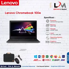 Lenovo Chromebook 100e AMD A4 Ram 4GB 128 11.6 Win 10 Bergaransi