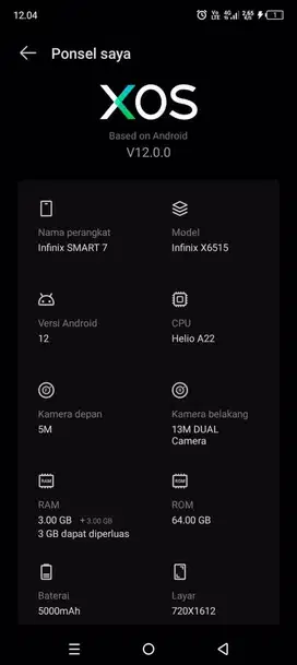 INFINIX SMART 7 3+3/64