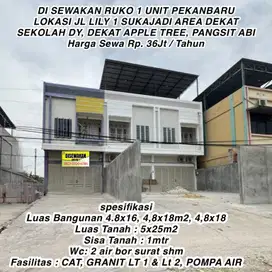 Di sewakan ruko 1 unit jln.lily sukajadi