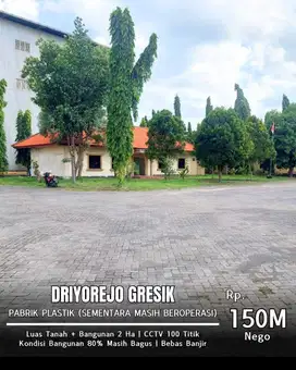 DIJUAL PABRIK DI GRESIK DRIYOREJO PABRIK PLASTIK 2 HEKTAR