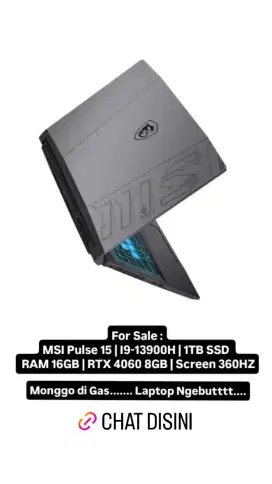 Dijual Laptop MSI Pulse 15 i5