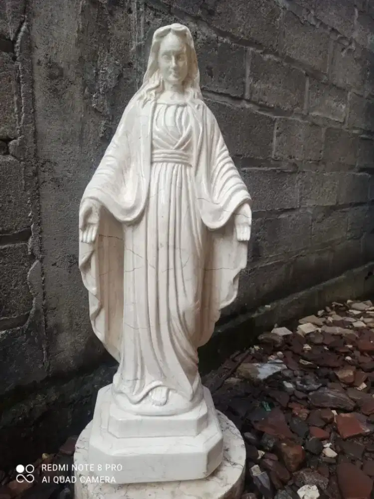 Patung bunda Maria batu marmer