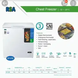 Jual cepat Freezer RSA 199liter