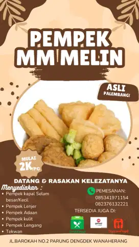Pempek asli ikan tengiri 1 box isi 5pc(MIX)