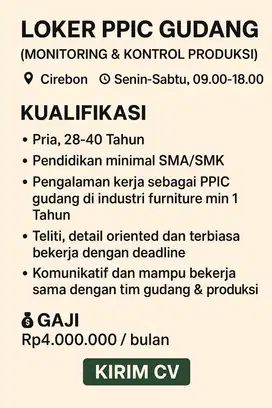 LOKER PPIC GUDANG FURNITURE