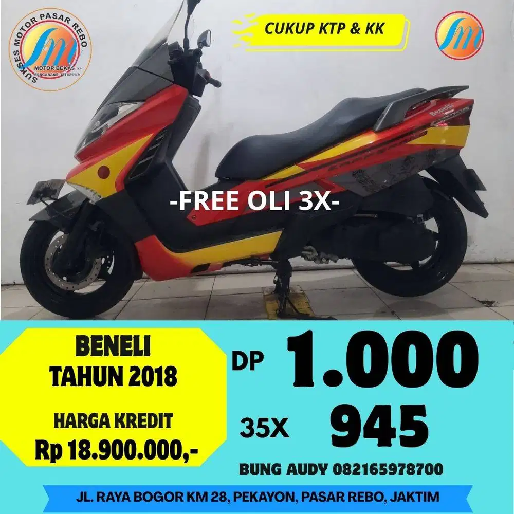 BENELI ZAFFERANO TAHUN 2018 BERGARANSI, SIAP PAKAI, GRATIS OLI