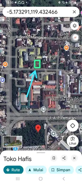 Tanah Tengah kota, belakang Kantor Samsat Pettarani Rp 2 M