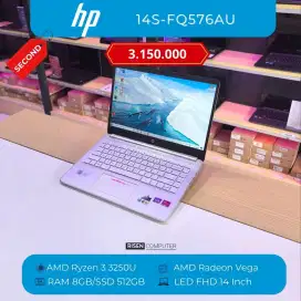 HP 14S-FQ576AU AMD RYZEN 3 3250U FHD 14 RAM8GB SSD512GB Notebook Seken