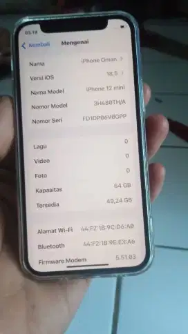 Iphone 12 mini bea cukai 64 gb mlus fulset hb 85