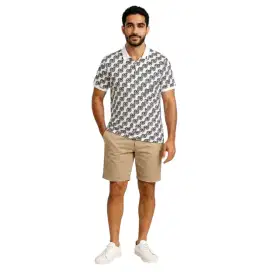 Kaos polo shirt LACOSTE x Heritage MEXICO Olympic 1968 AOP colour whit