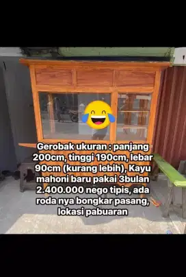 Di jual gerobak dan meja usaha lokasi pabuaran depan rsudcirebon timur