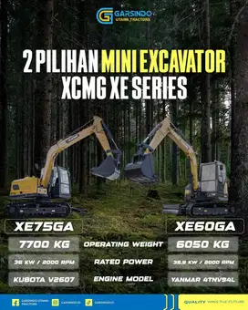 MINI EXCAVATOR XCMG XE75GA di Surabaya | Fullservice After Sales!