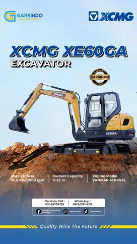 MINI EXCAVATOR XCMG XE60GA di Surabaya | Fullservice After Sales!