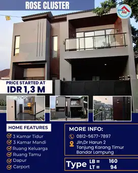 RUMAH CLUSTER MEWAH DEKAT KANTOR WALI KOTA