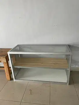 ETALASE KACA 2 TINGKAT - RAK DISPLAY MAKANAN/ BARANG DAGANGAN