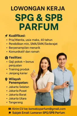 Lowongan pekerjaan SPG, SPB, SPV Lapangan