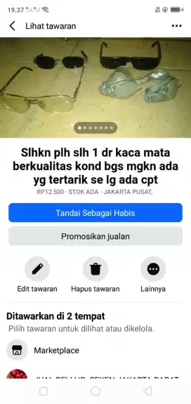 Slhkn plh slh 1 dr kaca mata berkualitas kond bgs mgkn ada yg perku