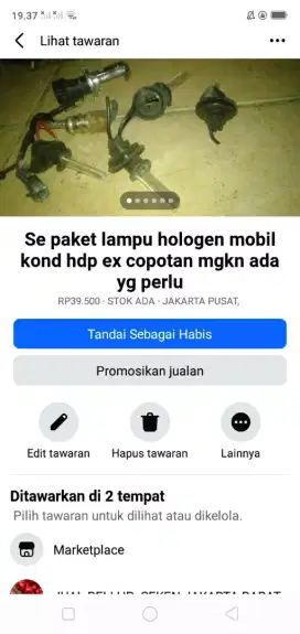 Se paket lampu hologen kond hdp ex copotan mgkn ada yg perlu murah sj
